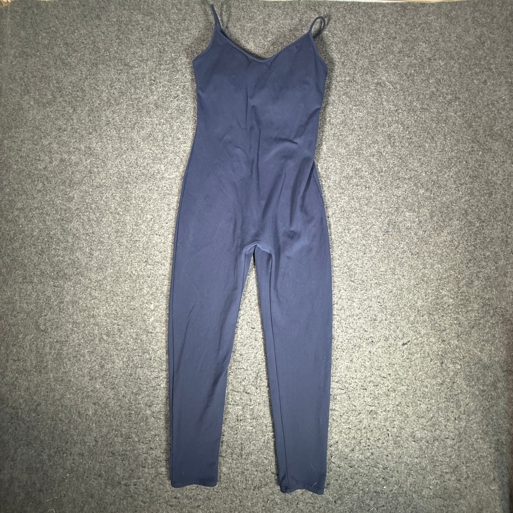 J.Crew Womens Navy Blue V-Neck‎ Spaghetti Strap Bodysuit Jumpsuit G5401 Size M
